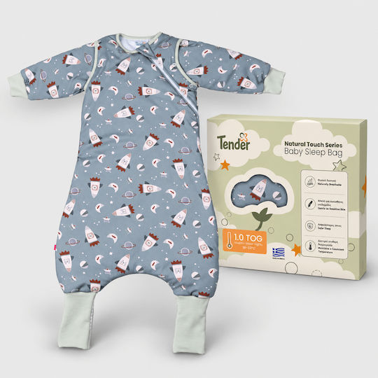 Tender Sac de Dormit de Iarnă cu Picioare Flex Bej cu Mâneci Detașabile