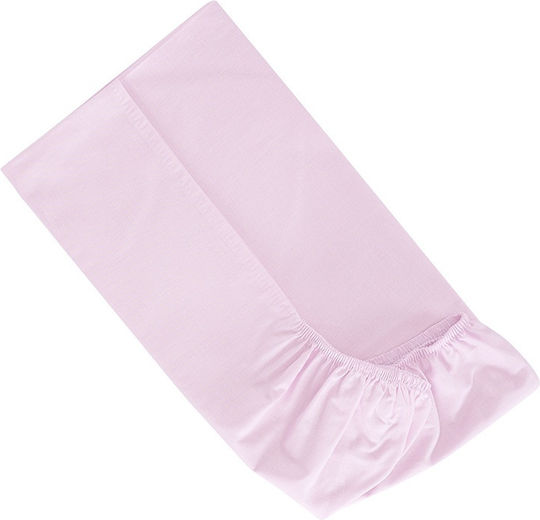 Lorelli Baby-Spannbettlaken für das Kinderbett, aus Baumwolle, Uni, Rosa, 90x50 cm
