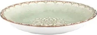 e-exoplismos Rome Round Porcelain Serving Bowl Green 24 Pieces