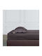 24home.gr Чаршаф King Size с ластик 180x200+35 см Тъмносив