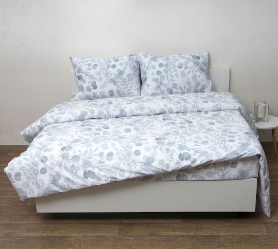 Viopros Einzelbettlaken-Set mit Gummizug 100x200+25 cm Grau (3-tlg.)