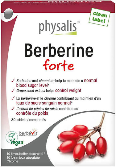 Physalis Berberine Forte + Chromium 30 Vegan Tablets