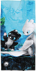 Памучна Плажна Кърпа 70x140 см How To Train Your Dragon 5865 Черно-Синя Disney