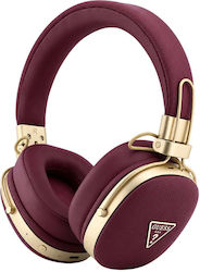 Guess Триъгълни Over Ear Слушалки с Bluetooth, Безжични, със Златно Метално Лого, Бордо Guess Триъгълни Over Ear Слушалки с Bluetooth, Безжични, със Златно Метално Лого, Бордо