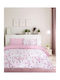 Kocoon Camille Cotton Duvet Cover Set 165x245cm Single with Pillowcase Pink