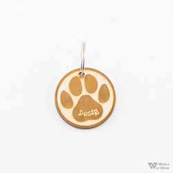 Medalion de Identificare pentru Animal de Companie, Rotund, cu Model de Labă Maro Medalion de Identificare pentru Animal de Companie, Rotund, cu Model de Labă Maro