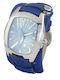 Chronotech Ανδρικό Ρολόι 45mm Μπαταρίας με Μπλε Δερμάτινο Λουράκι
