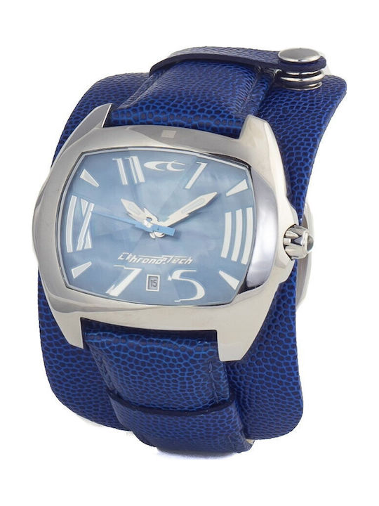 Men's 47mm Battery Watch with Blue Leather Strap