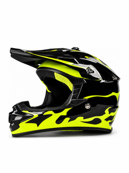 Neon Yellow Cască Moto Cross Pentru Copii ECE 22.06