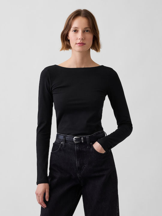 GAP Women's Cotton Crop Top Black