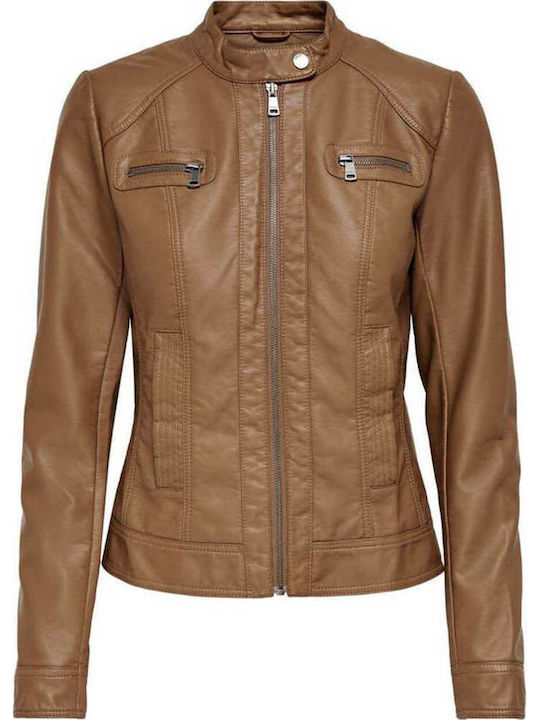 Only Γυναικείο Biker Jacket Cognac