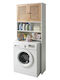 Relaxdays White Wooden Freestanding Bathroom Shelf