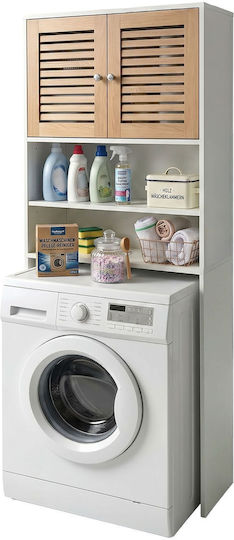 Relaxdays White Wooden Freestanding Bathroom Shelf