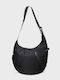 Schwarze Damen-Schultertasche aus Stoff