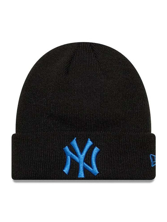 New Era League Essentials New York Yankees Плетена черна шапка с ушички