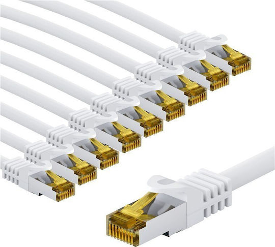 Goobay S/FTP Cat.6a (Gigabit) Ethernet Network Cable 1m White 10pcs