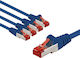 Goobay S/FTP Cat.6 (Gigabit) Καλώδιο Δικτύου Ethernet 1m Μπλε