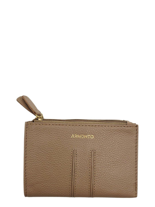 Kleine Damen-Lederbrieftasche mit RFID Braun