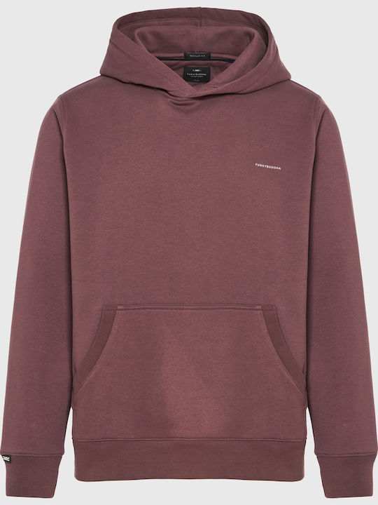 Funky Buddha Φούτερ με Κουκούλα Bordeaux