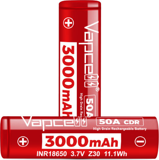 Επαναφορτιζόμενες Μπαταρίες 18650 Li-ion 3000mAh 3.7V 50A 2τμχ