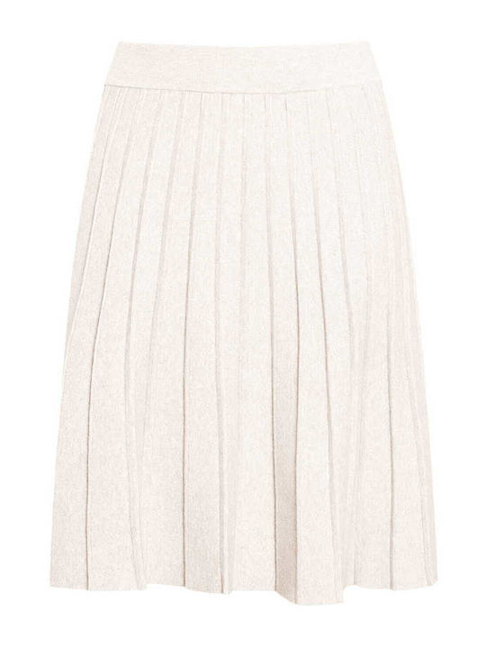 Celestino Damen Strickrock Plissiert Beige