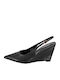 Celestino Черни Обувки На Ток С Цяла Подметка Slingback
