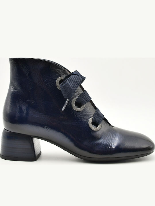 Hispanitas Δερμάτινα Γυναικεία Μποτάκια Navy Blue