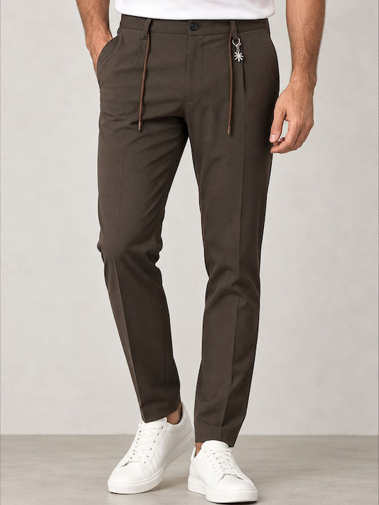 Seoul Men's Slim Fit Trousers Brown