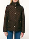 Short Women's Winter Jacket Darkbrown