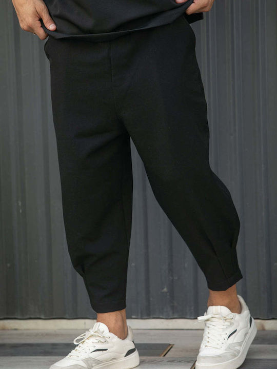 Elastische Herrenhose Relaxed Fit Schwarz