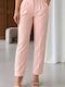 Damen Stoffhose mit Hohem Bund in Regulärer Passform Rosa