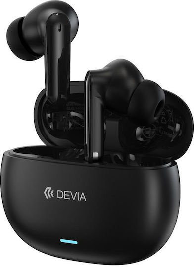 Devia EM423 In-ear Безжични Слушалки Bluetooth със Заряден Калъф Черни