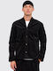Langärmeliges Cord-Overshirt Schwarz