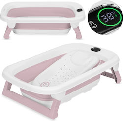 Lionelo Folding Baby Bath with Thermometer Pink