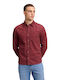 Sure Long Sleeve Corduroy Shirt in Regular Fit Red Wine