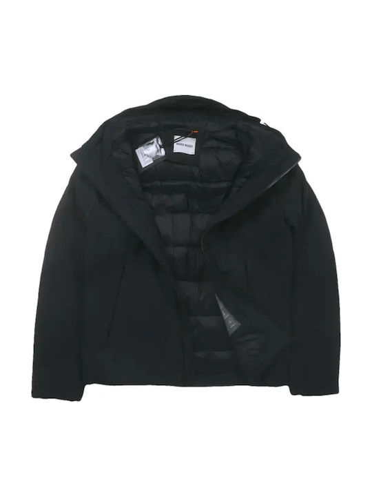 Waterproof Kids Casual Short Jacket with Hood Winter Black