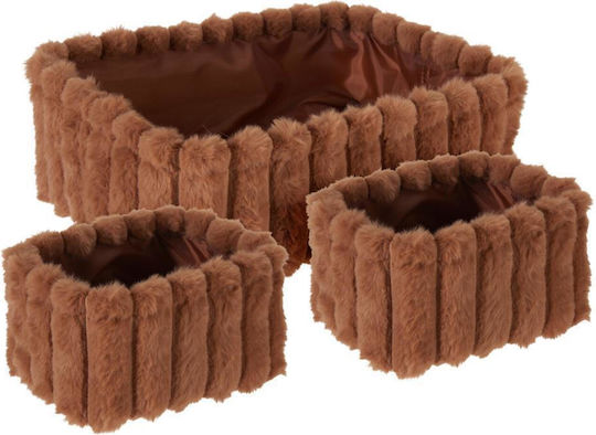 Koopman Brown Fabric Storage Basket 3 Pieces
