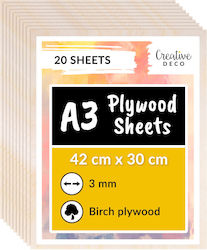Creative Deco 20 X A3 Plywood Sheets 3 Mm 420 X 300 X 3 Mm + 2 Mm Laser-ready Plywood Diy Crafts Pyrography Model Making Milling Cnc Plotters Jigsaws Creative Deco 20 X A3 Plywood Sheets 3 Mm 420 X 300 X 3 Mm + 2 Mm Laser-ready Plywood Diy Crafts Pyrography Model Making Milling Cnc Plotters Jigsaws