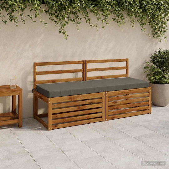 vidaXL Възглавница за градинска пейка Soest Сива 2 бр. 140x50 см.