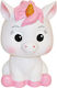 Plastic Unicorn Money Box White-Pink 12x14x21.5 cm Dorosimo 17858