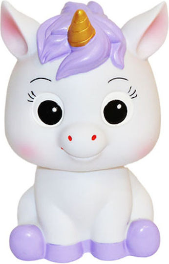Plastic Unicorn Money Box White-Purple 12x14x21.5 cm Dorosimo 17858