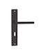 Finetto Interior Door Lever Handle with Plate 080056 Pair Matte Black