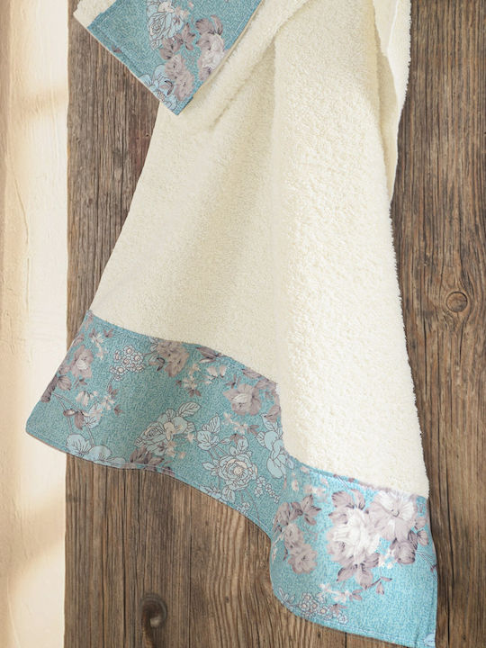 Rythmos Camelia 3-Piece Bath Towel Set Ecru Blu...