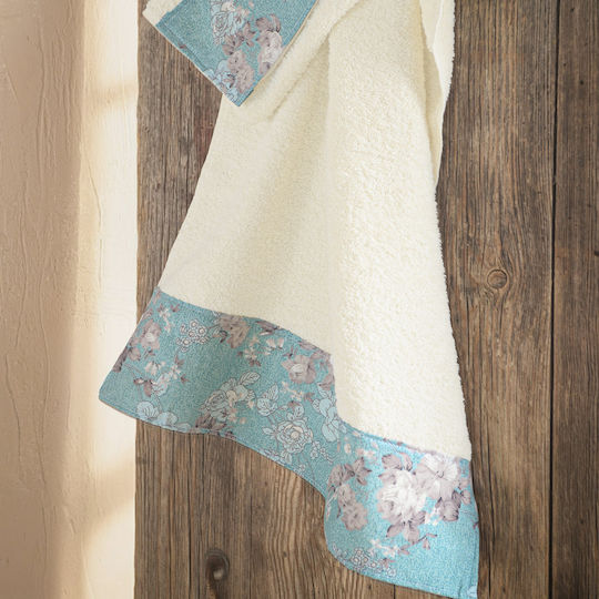 Rythmos Camelia 3-Piece Bath Towel Set Ecru Blue 500 gsm