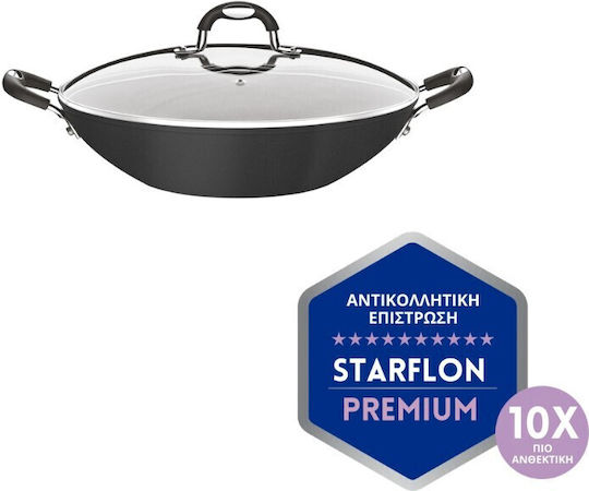 Tramontina Monaco Aluminum Wok with Lid and Non-Stick Coating 32cm Tramontina Monaco Aluminum Wok with Lid and Non-Stick Coating 32cm