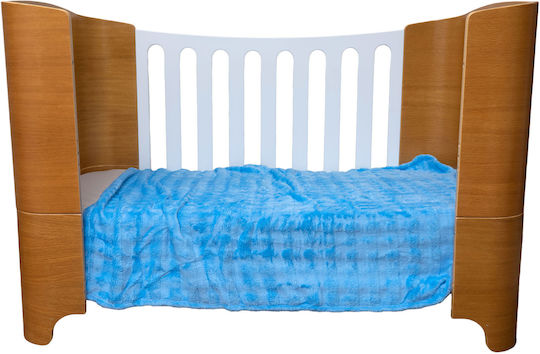 Anna Riska Fleece-Kuscheldecke und Wiegen-Decke Hellblau 80x100 cm