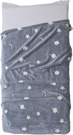 Anna Riska Κουβέρτα Κούνιας Fleece Γκρι 100x150εκ.