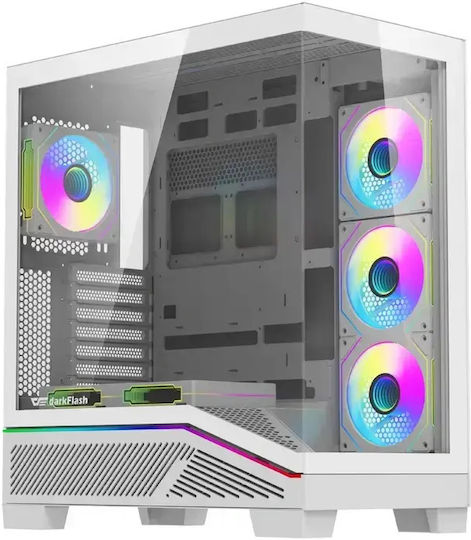 K430 Gaming Midi Tower Computer Case with Side Window White