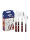 Tramontina 18/10 Stainless Steel Cutlery Set Red 24 Pieces