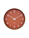 Nextime Silent Wooden Bronze Wall Clock Ø30cm
